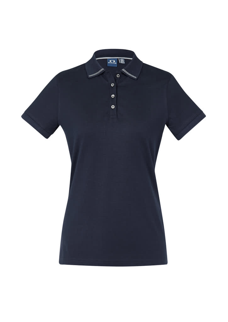 Womens Aston Short Sleeve Polo - P106LS Image Navy/Silver Grey