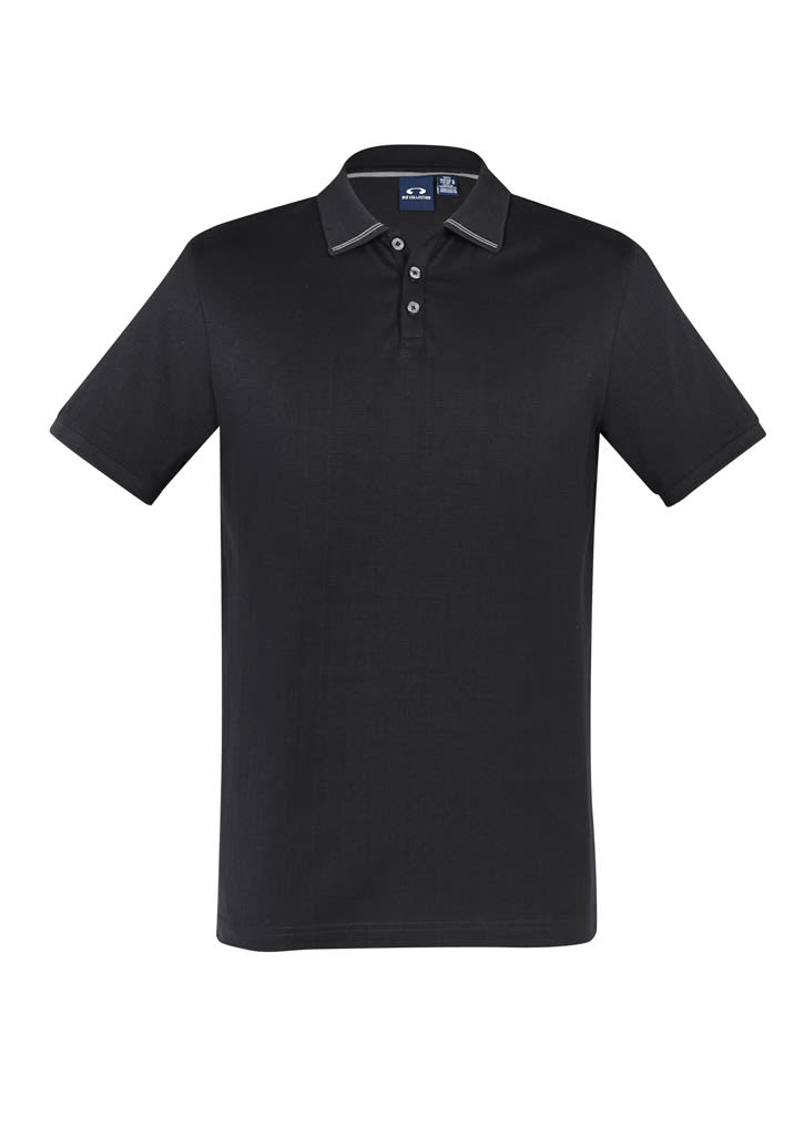 Mens Aston Short Sleeve Polo - P106MS Image Black/Silver Grey