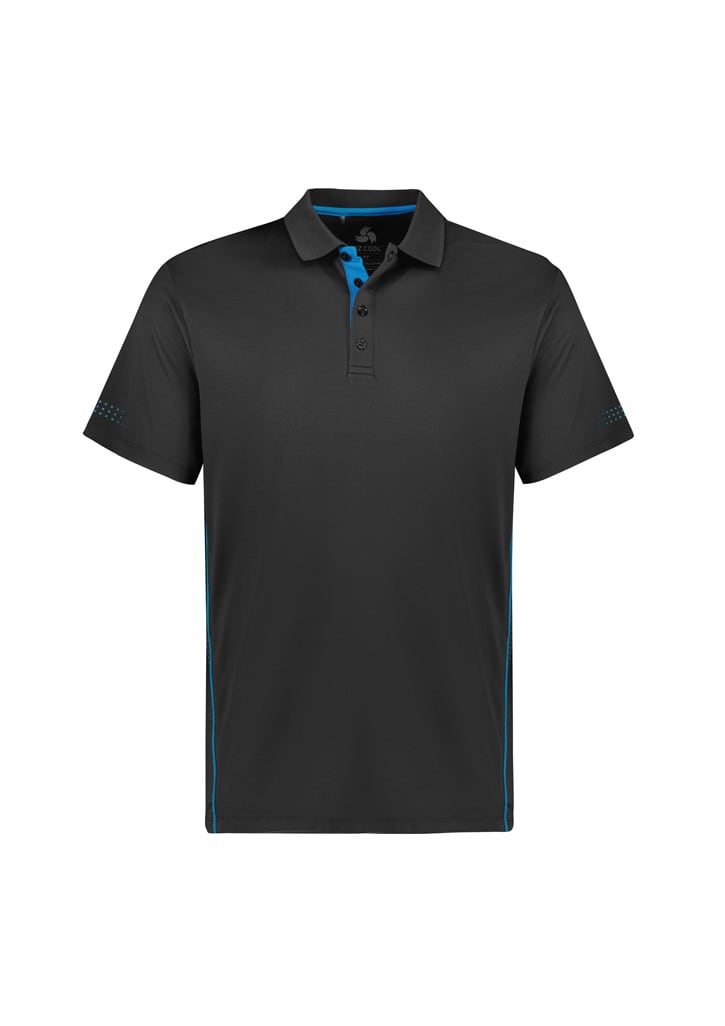 Mens Balance Short Sleeve Polo - P200MS Image Grey/Cyan