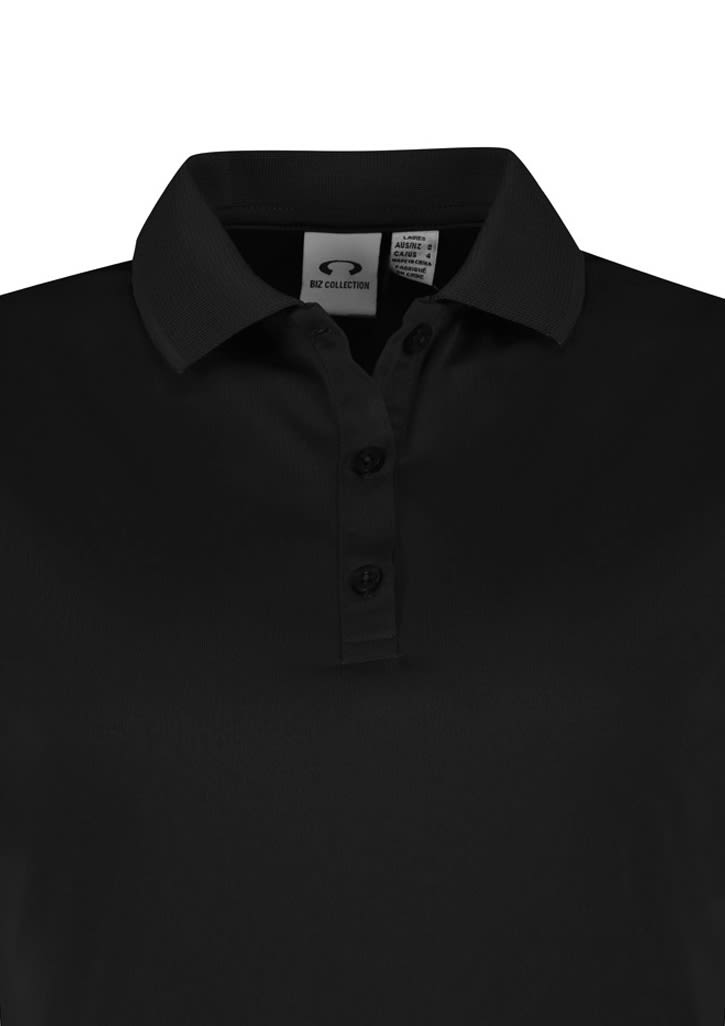 Womens Action Long Sleeve Polo - P206LL Image Black
