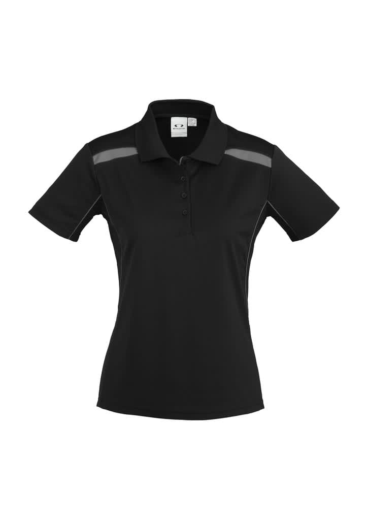 Womens United Short Sleeve Polo - P244LS Image Black/Ash