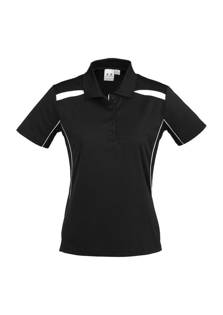 Womens United Short Sleeve Polo - P244LS Image Black/White