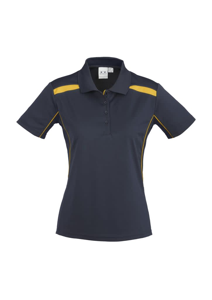 Womens United Short Sleeve Polo - P244LS Image Navy/Gold