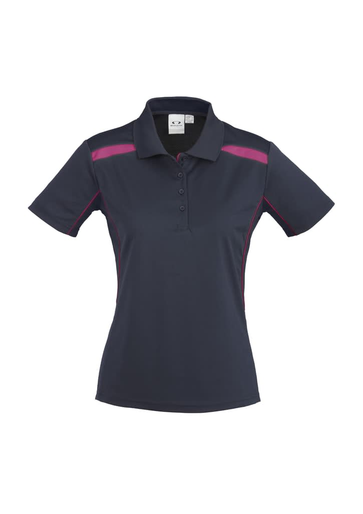 Womens United Short Sleeve Polo - P244LS Image Navy/Magenta