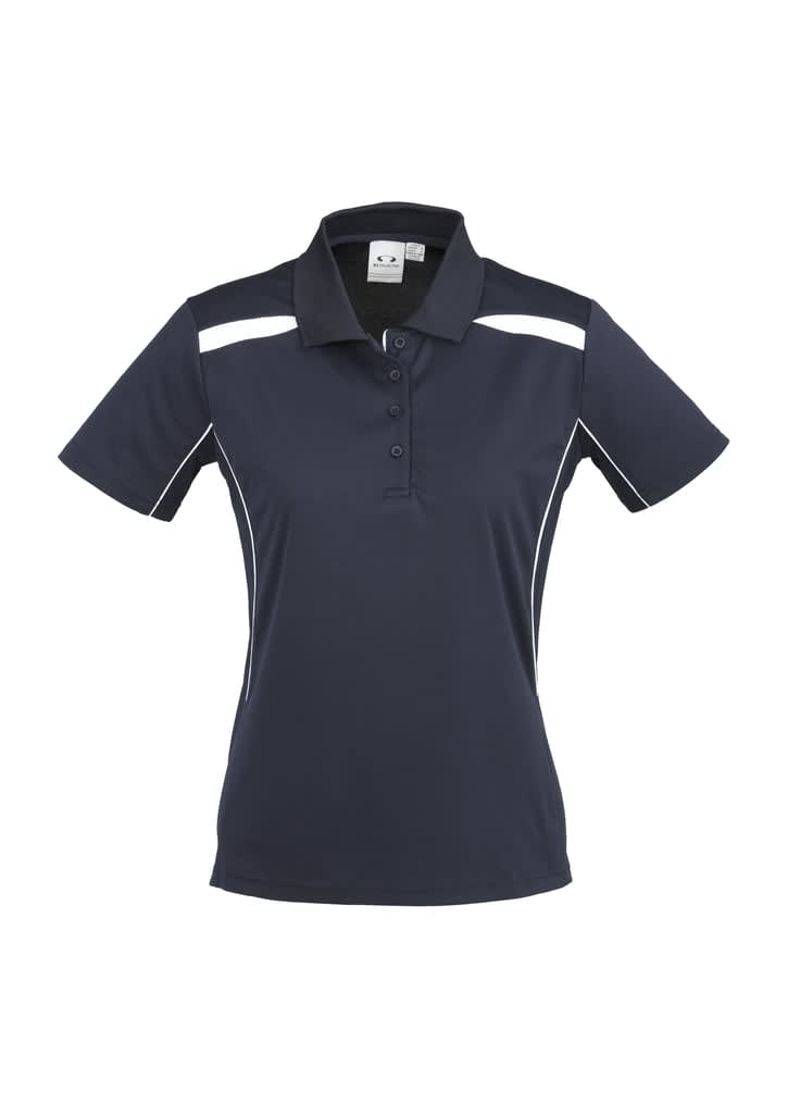 Womens United Short Sleeve Polo - P244LS Image Navy/White