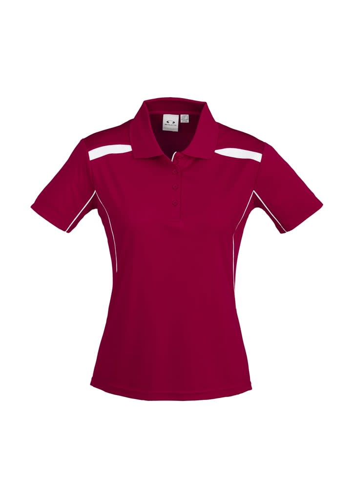 Womens United Short Sleeve Polo - P244LS Image Red/White
