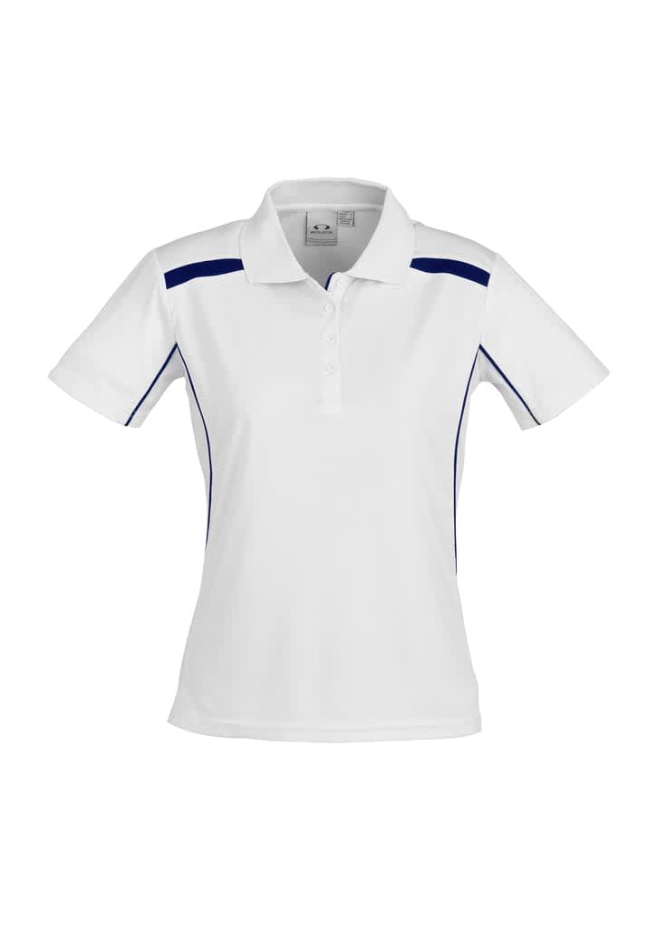 Womens United Short Sleeve Polo - P244LS Image White/Navy