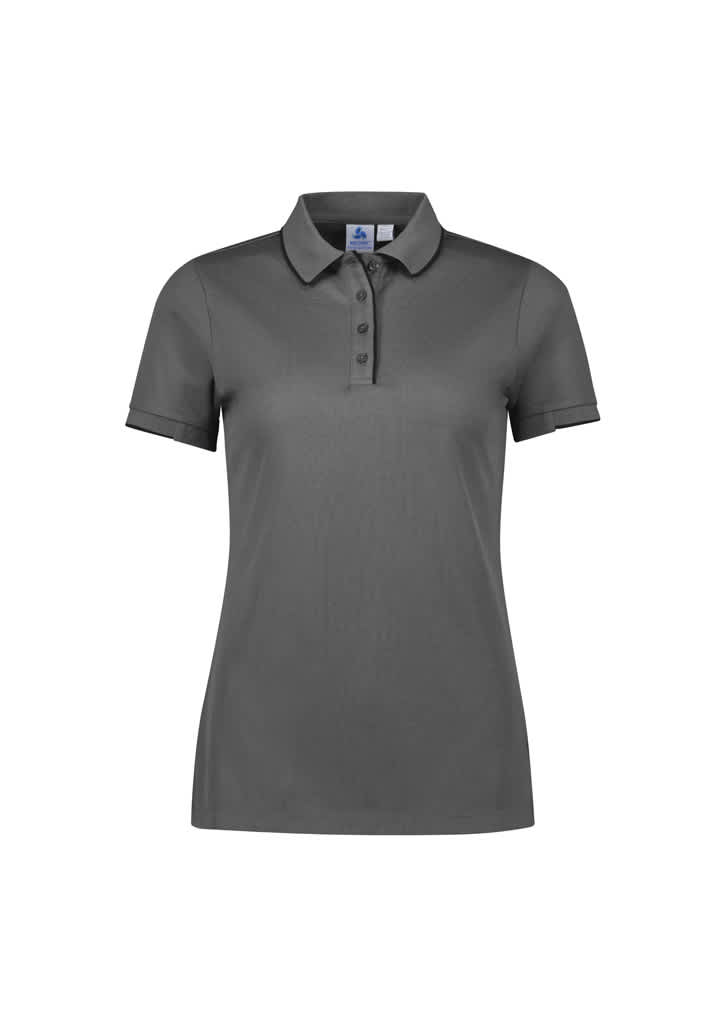 Womens Focus Short Sleeve Polo - P313LS Image Ash/Black