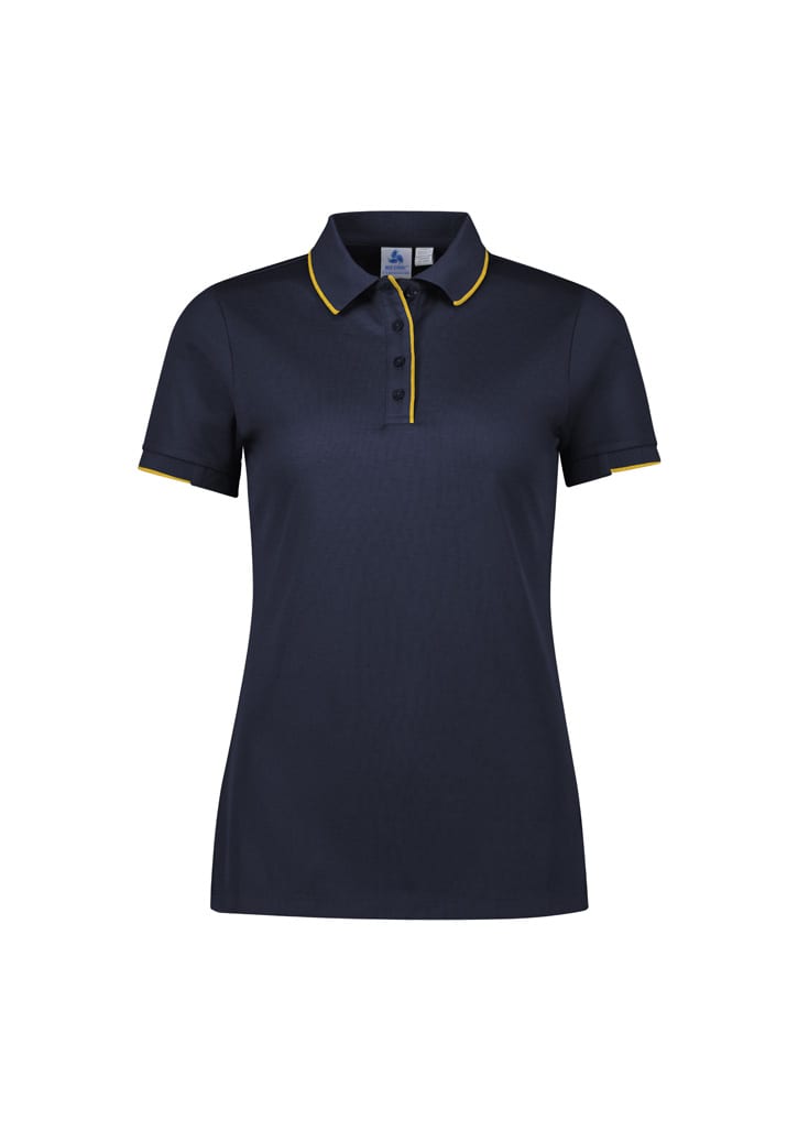 Womens Focus Short Sleeve Polo - P313LS Image Navy/Gold