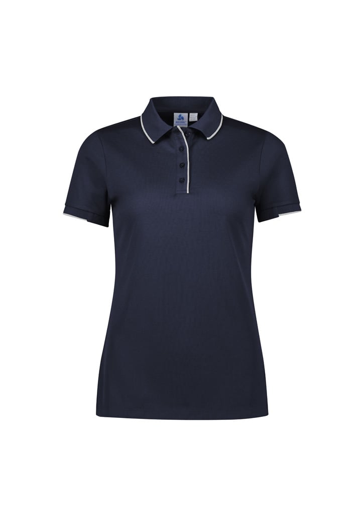 Womens Focus Short Sleeve Polo - P313LS Image Navy/White