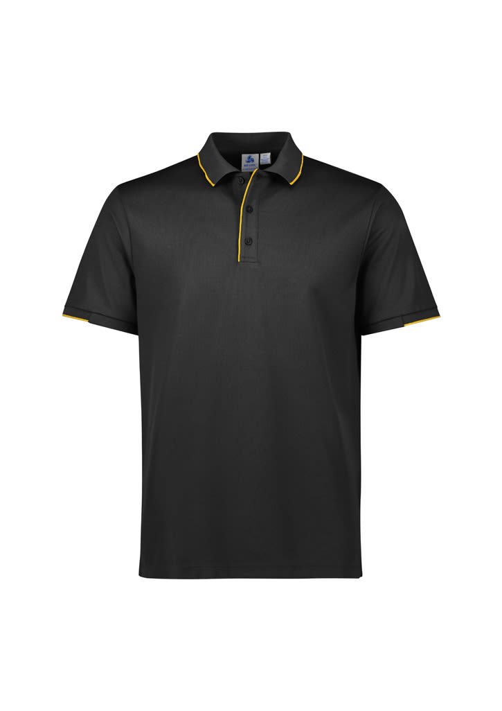 Mens Focus Short Sleeve Polo - P313MS Image Black/Gold