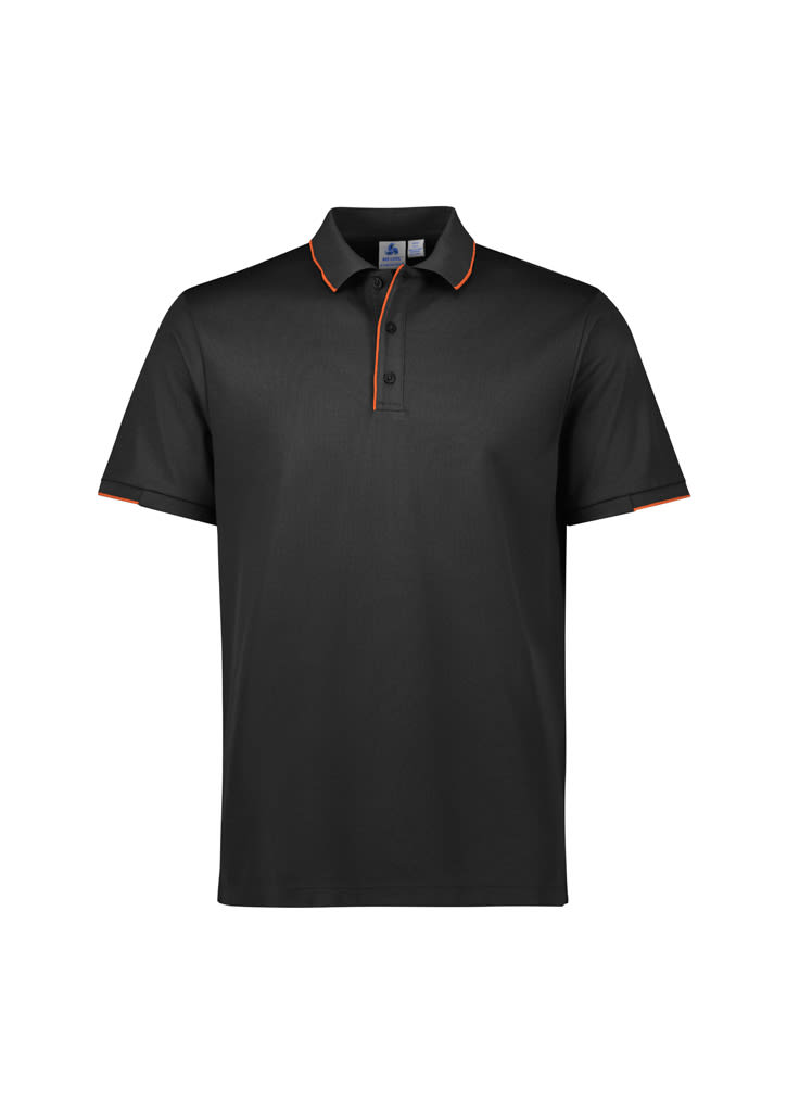 Mens Focus Short Sleeve Polo - P313MS Image Black/Orange