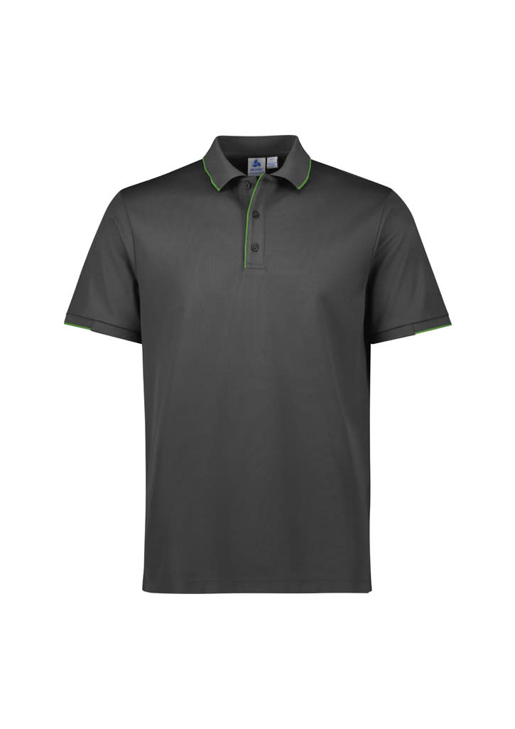 Mens Focus Short Sleeve Polo - P313MS Image Grey/Fluoro Lime
