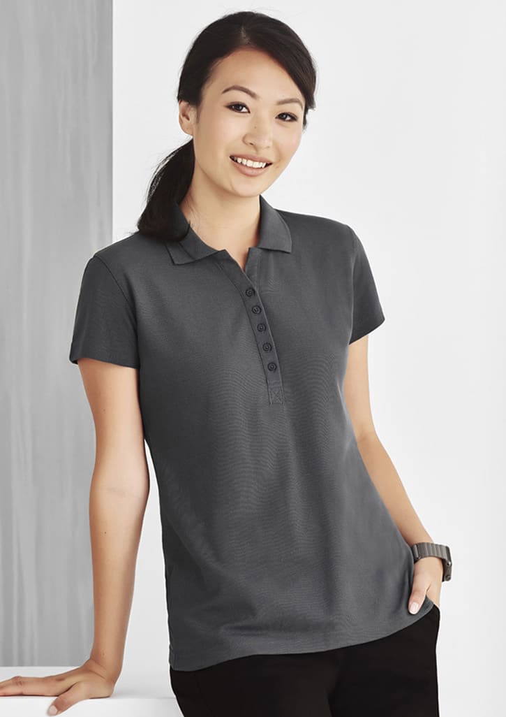 Crew Ladies Polo - P400LS Image Charcoal