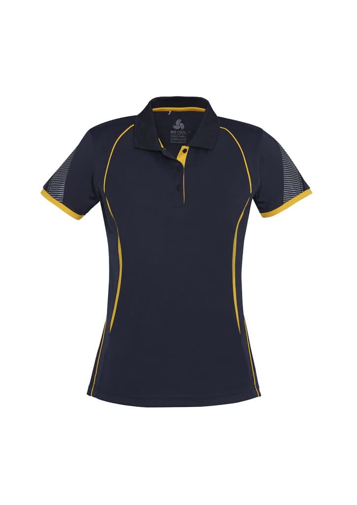 Womens Razor Short Sleeve Polo - P405LS Image Navy/Gold