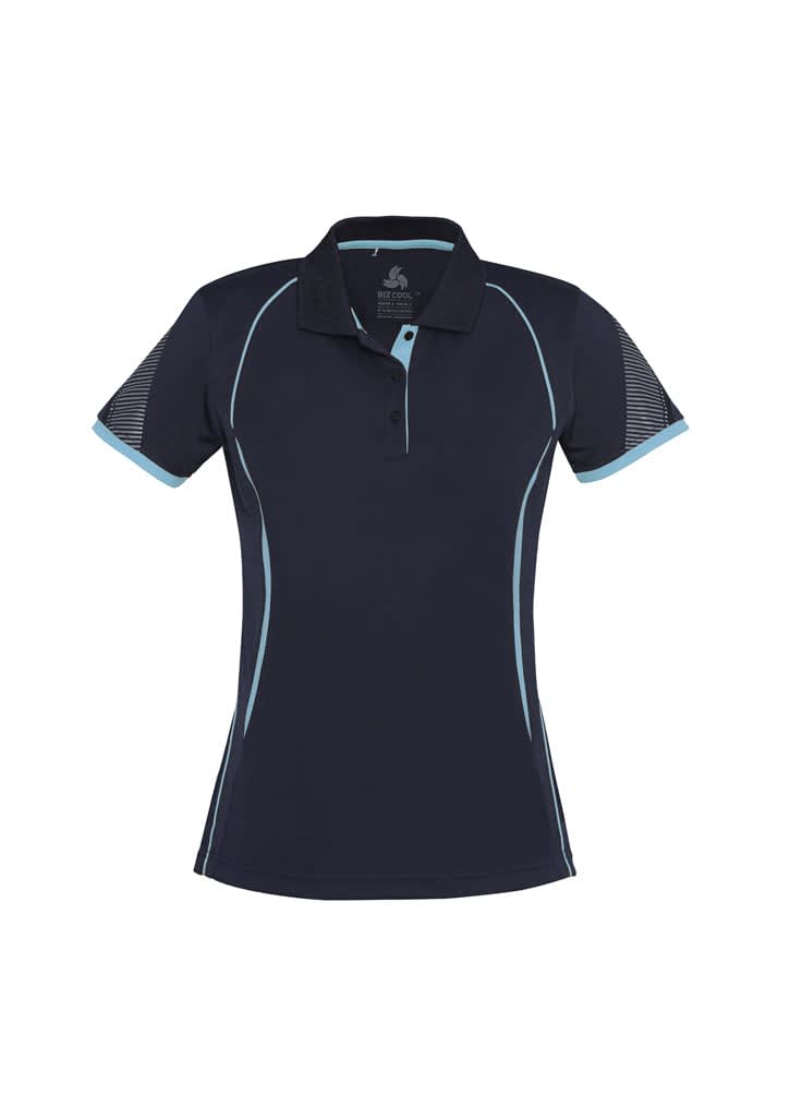 Womens Razor Short Sleeve Polo - P405LS Image Navy/Sky