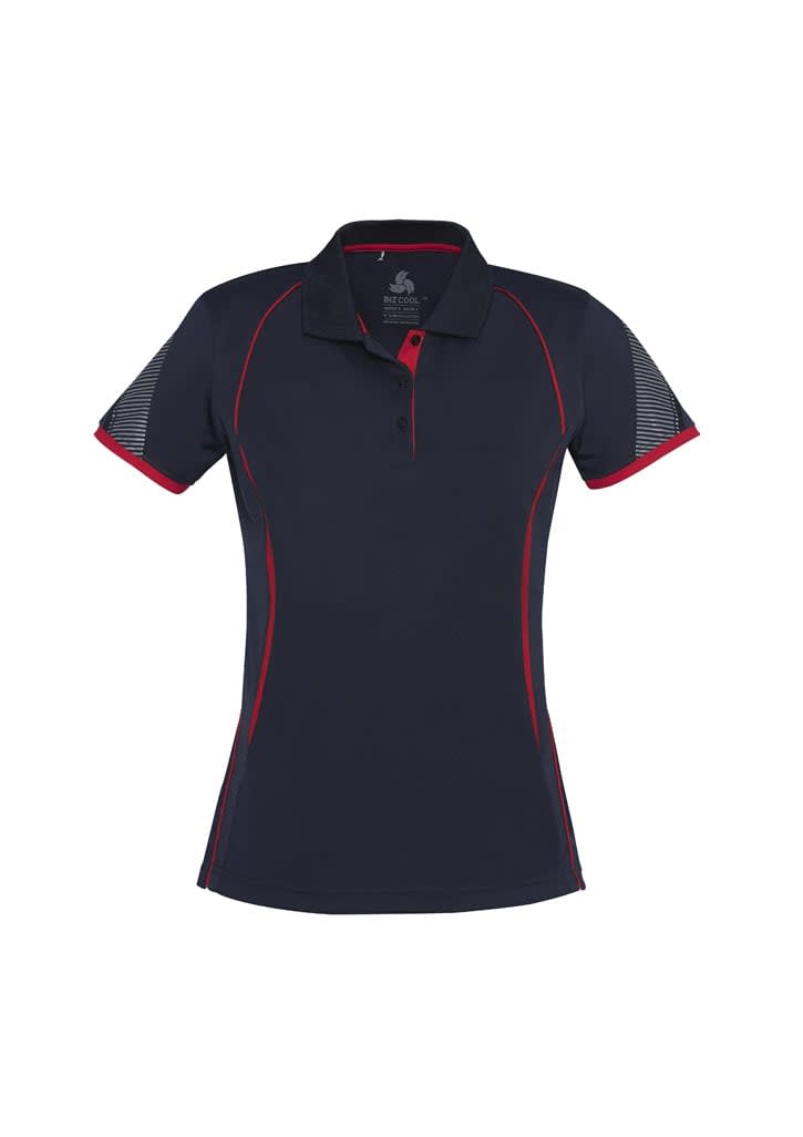 Womens Razor Short Sleeve Polo - P405LS Image Navy/Red