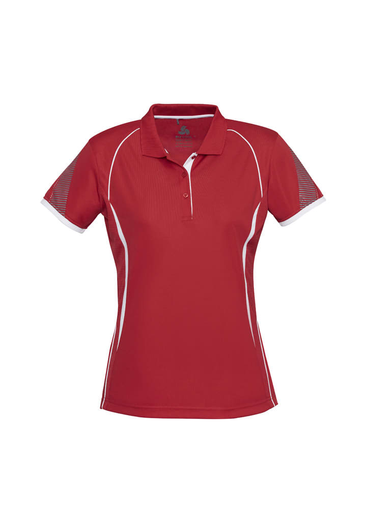 Womens Razor Short Sleeve Polo - P405LS Image Red/White