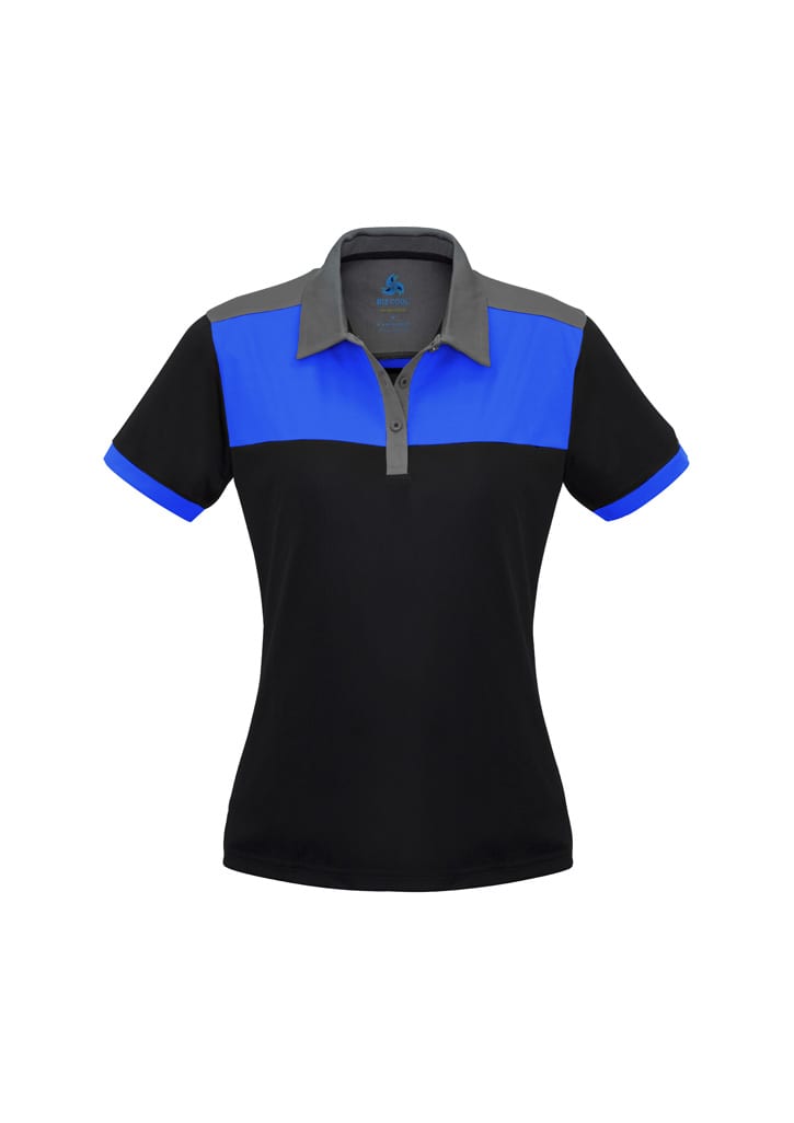 Womens Charger Short Sleeve Polo - P500LS Image Black/Royal/Grey