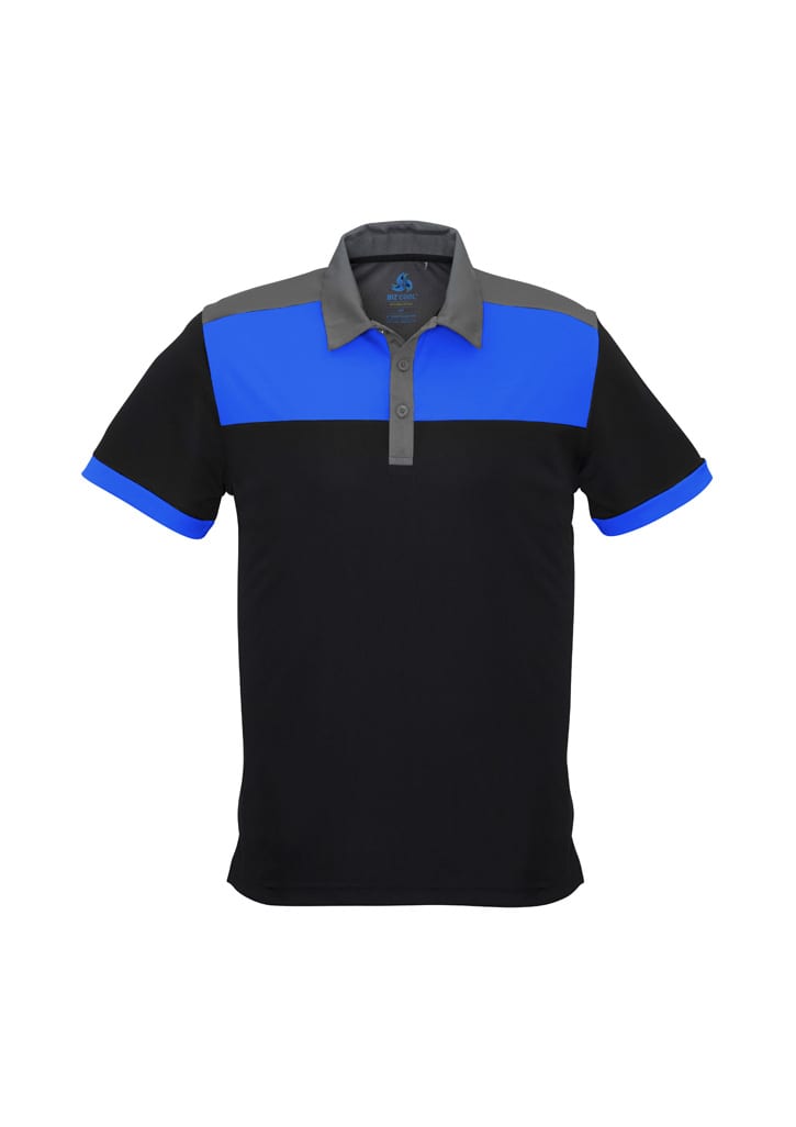 Mens Charger Short Sleeve Polo - P500MS Image Black/Royal/Grey