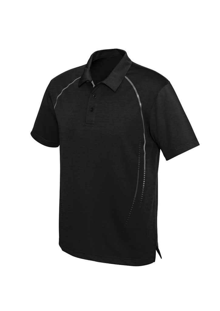 Mens Cyber Short Sleeve Polo - P604MS Image Black/Silver