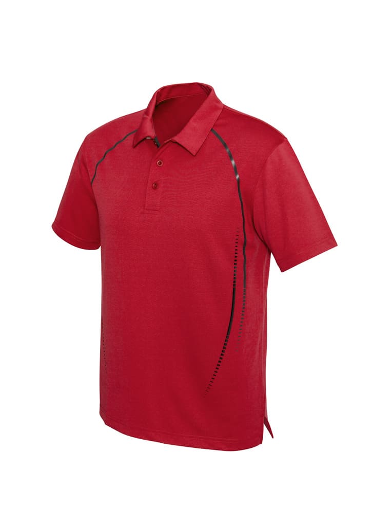 Mens Cyber Short Sleeve Polo - P604MS Image Red/Silver