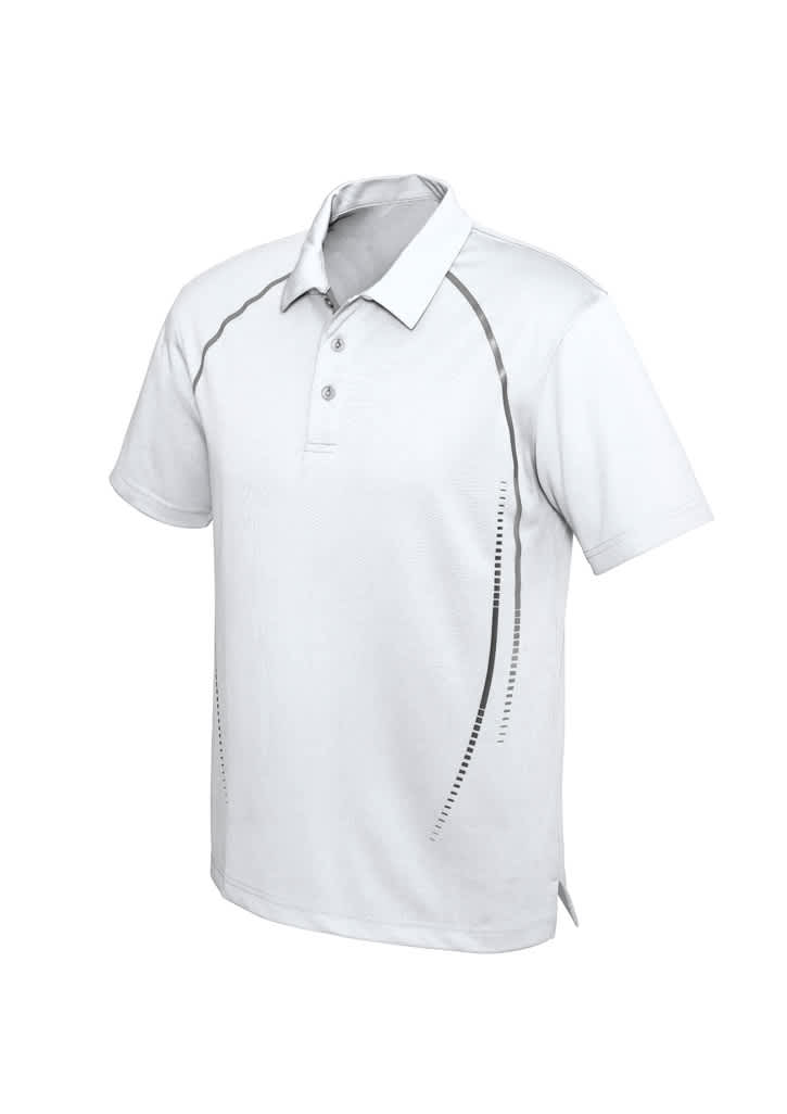Mens Cyber Short Sleeve Polo - P604MS Image White/Silver
