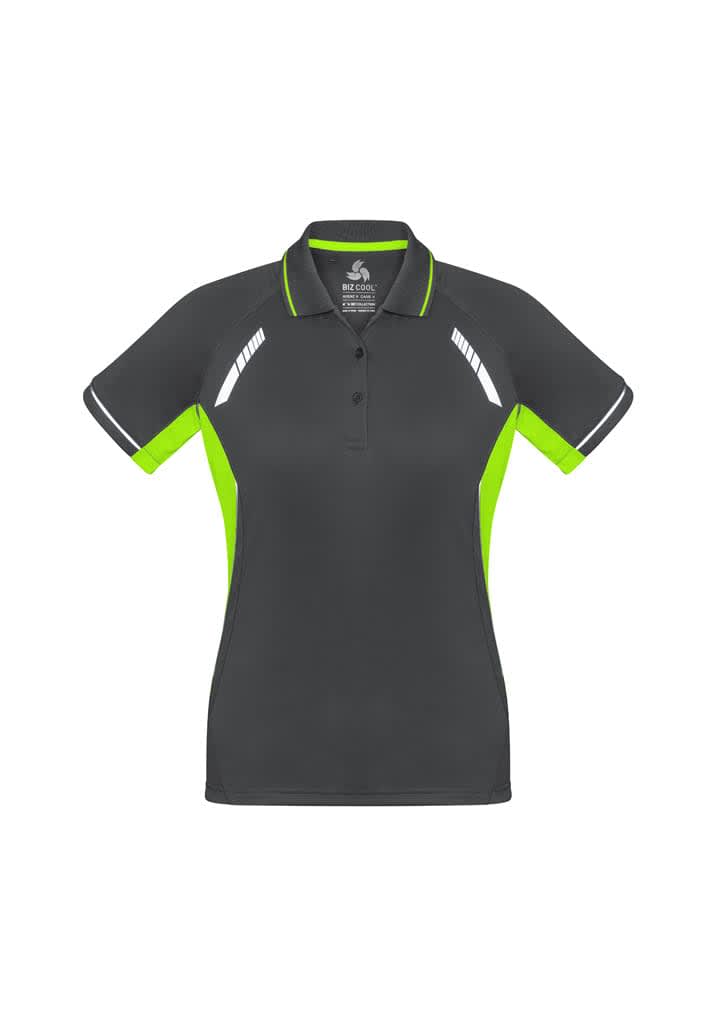 Womens Renegade Short Sleeve Polo - P700LS Image Grey/Fluoro Lime/Silver