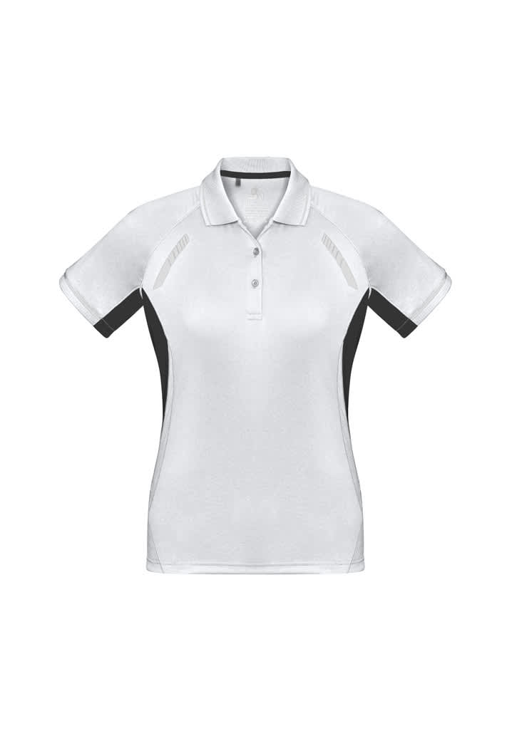 Womens Renegade Short Sleeve Polo - P700LS Image White/Black/Silver