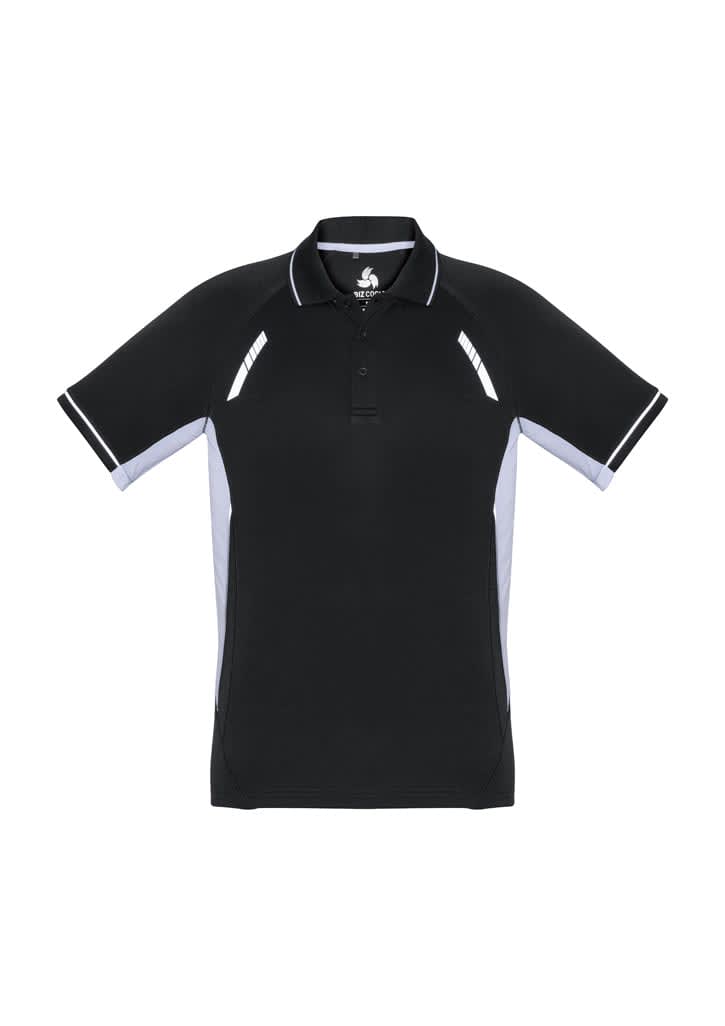 Mens Renegade Short Sleeve Polo - P700MS Image Black/White/Silver