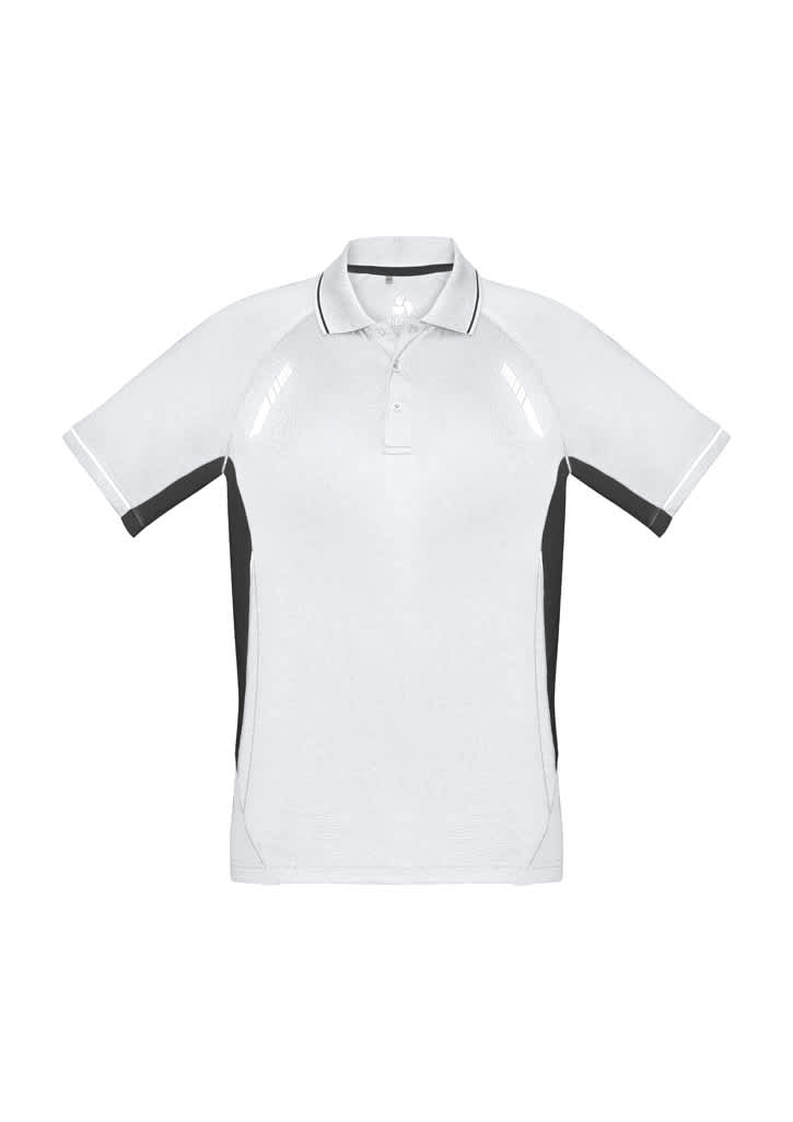 Mens Renegade Short Sleeve Polo - P700MS Image White/Black/Silver