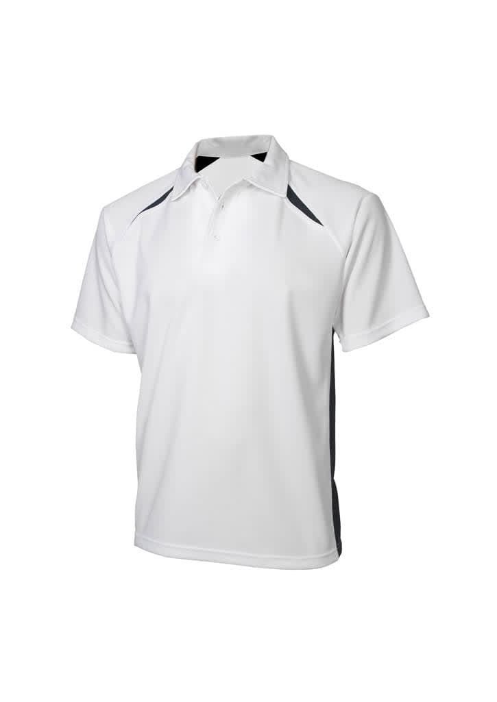 Mens Splice Short Sleeve Polo - P7700 Image White/Navy