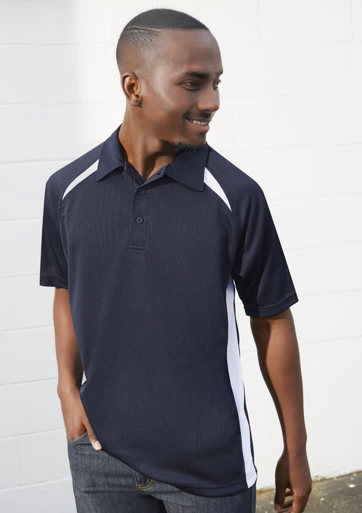 Mens Splice Short Sleeve Polo - P7700 Image Navy/White