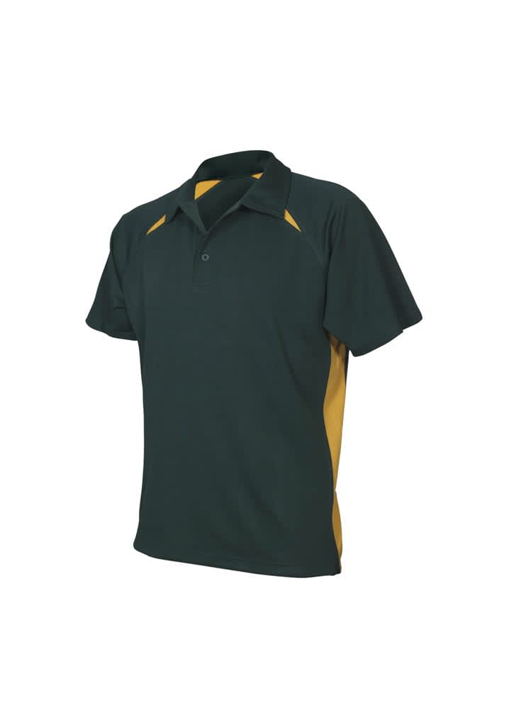 Kids Splice Short Sleeve Polo - P7700B Image Forest/Gold