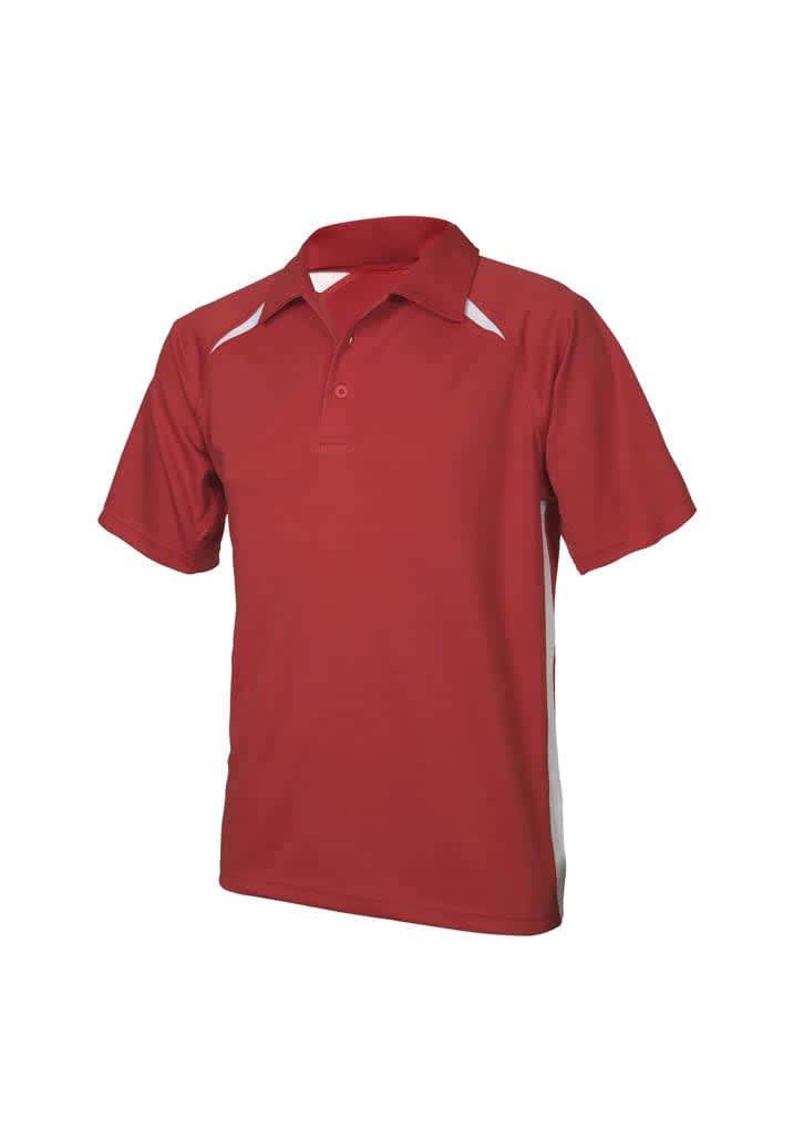 Kids Splice Short Sleeve Polo - P7700B Image Red/White