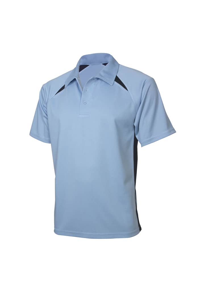 Kids Splice Short Sleeve Polo - P7700B Image Spring Blue/Navy