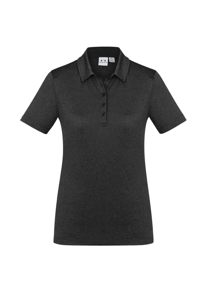 Womens Aero Short Sleeve Polo - P815LS Image Black Marle