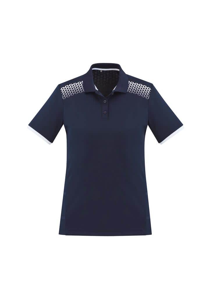 Womens Galaxy Short Sleeve Polo - P900LS Image Navy/White