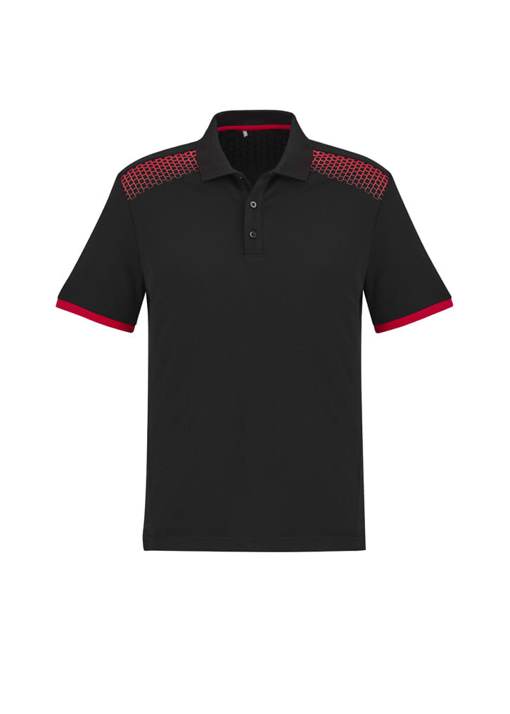 Mens Galaxy Short Sleeve Polo - P900MS Image Black/Red
