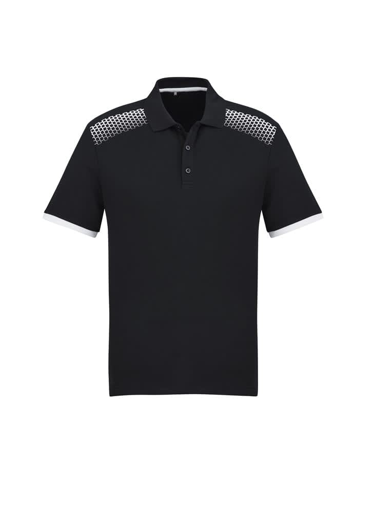 Mens Galaxy Short Sleeve Polo - P900MS Image Black/White
