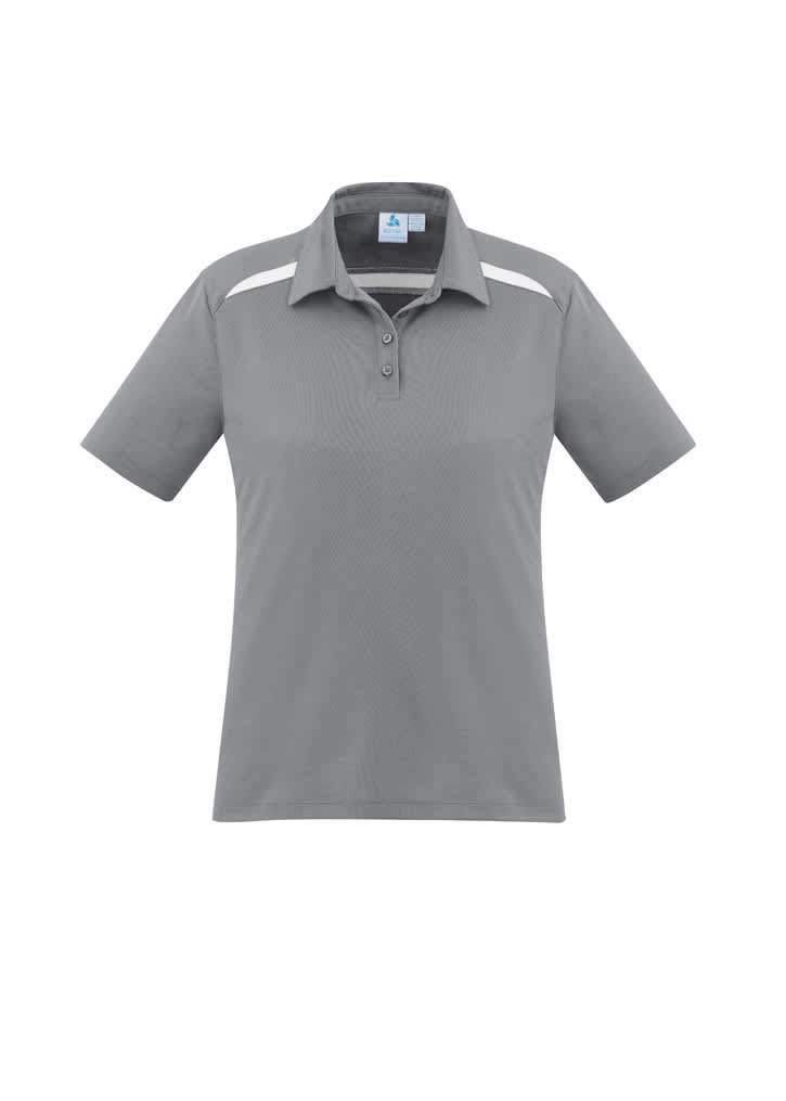 Womens Sonar Short Sleeve Polo - P901LS Image Silver/White