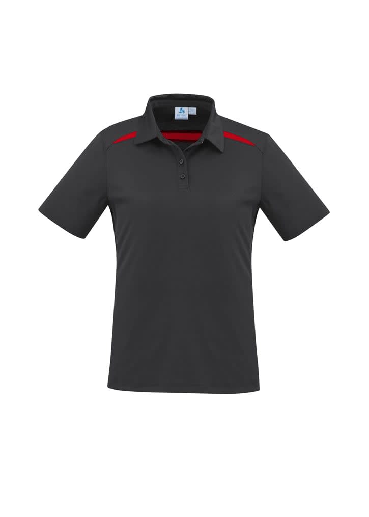 Womens Sonar Short Sleeve Polo - P901LS Image Black/Red