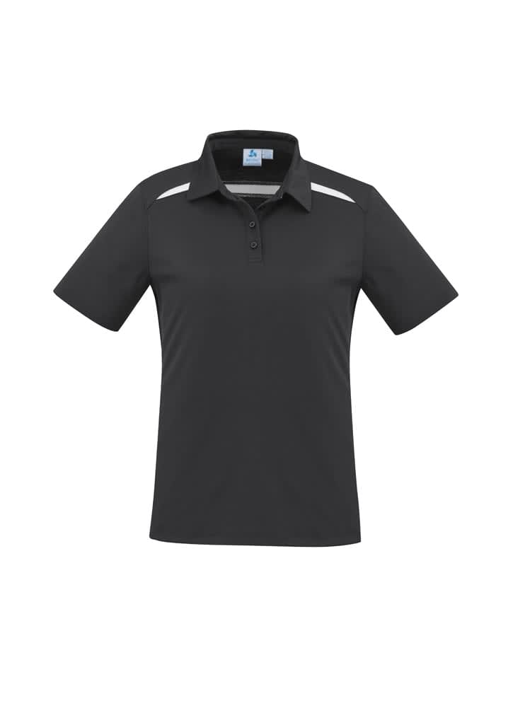 Womens Sonar Short Sleeve Polo - P901LS Image Black/White