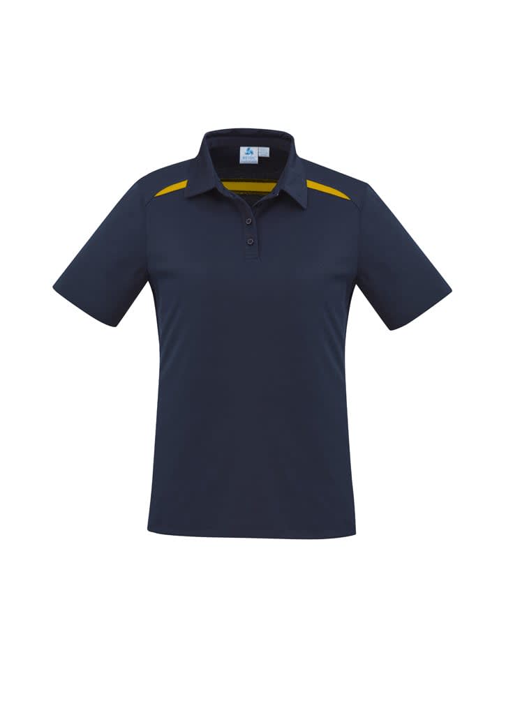 Womens Sonar Short Sleeve Polo - P901LS Image Navy/Gold