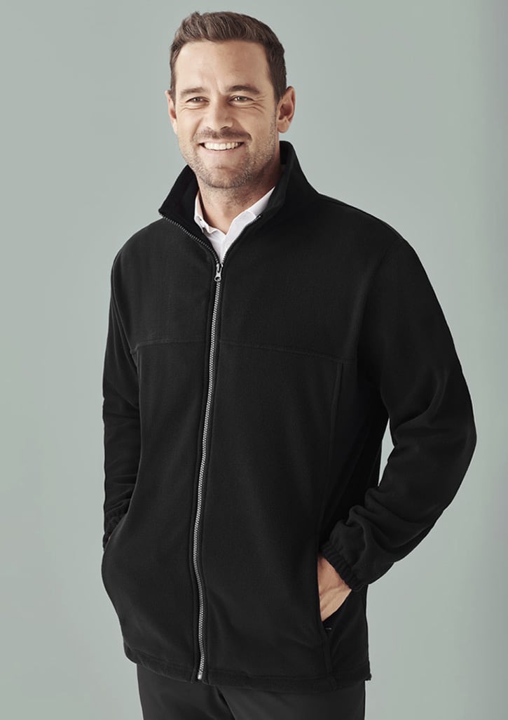 Mens Plain Micro Fleece Jacket - PF630 Image Black