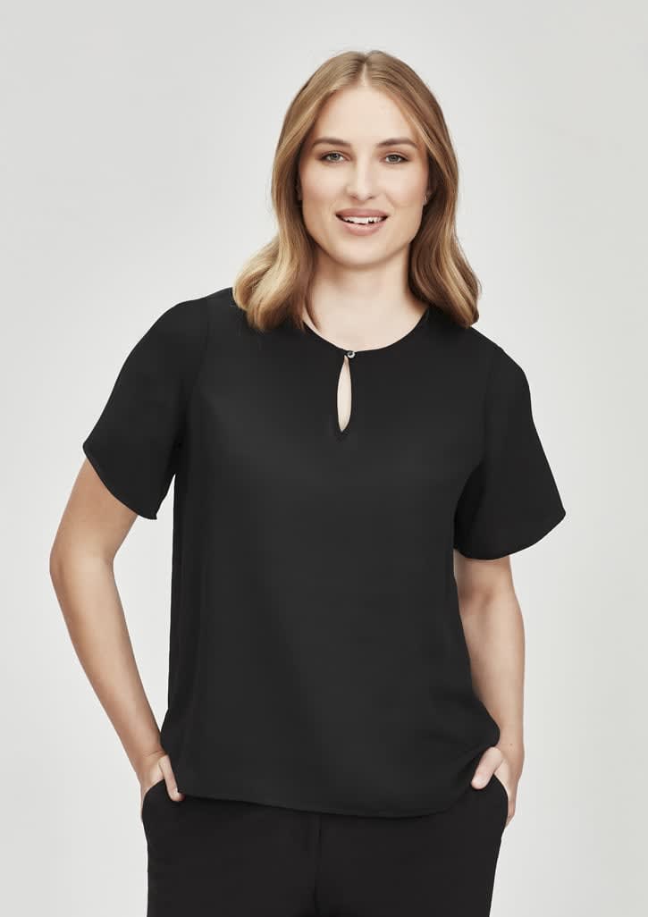 Womens Vienna Short Sleeve Blouse - RB261LS Image Black