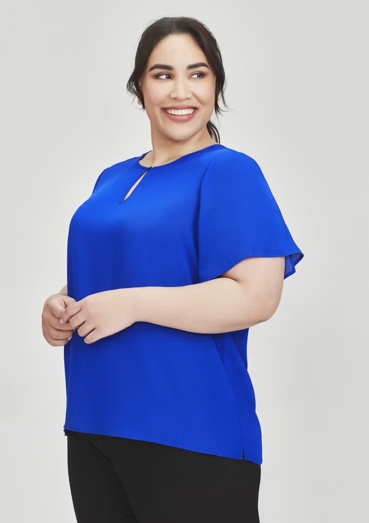 Womens Vienna Short Sleeve Blouse - RB261LS Image Cobalt