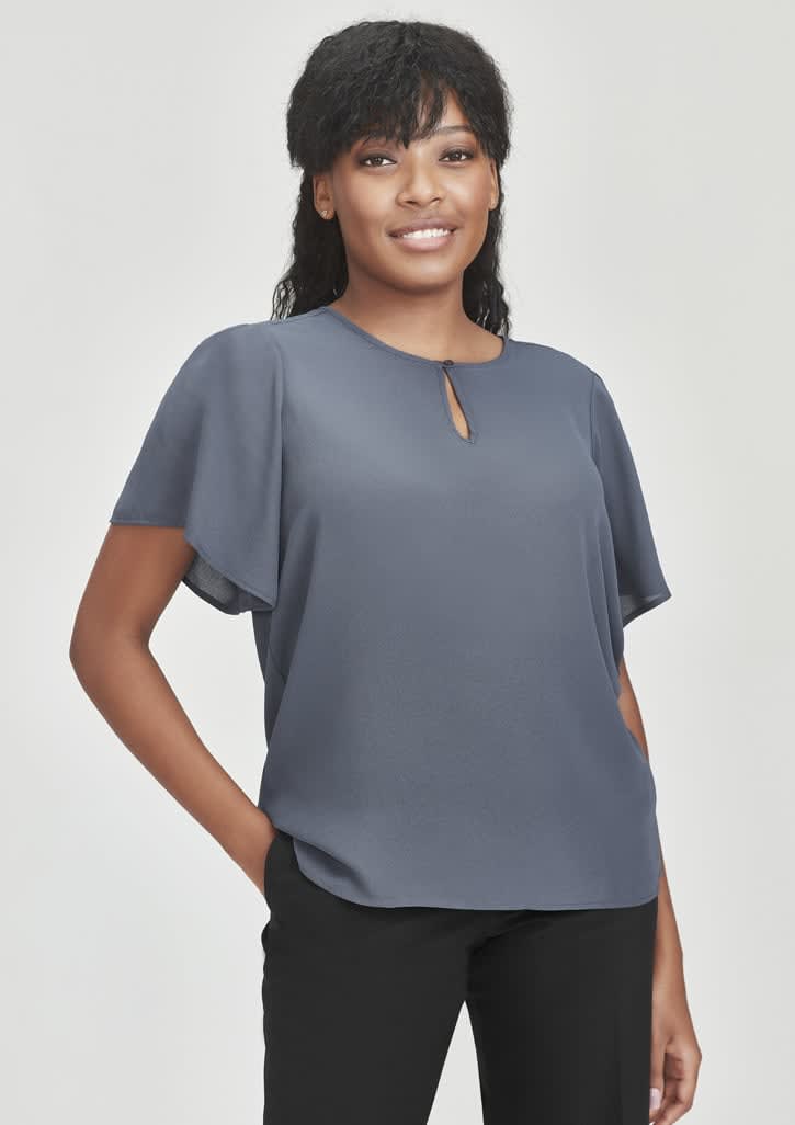 Womens Vienna Short Sleeve Blouse - RB261LS Image Storm Blue