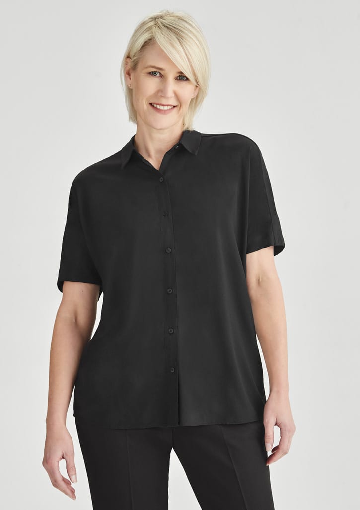 Womens Dahlia Short Sleeve Blouse - RB365L Image Black