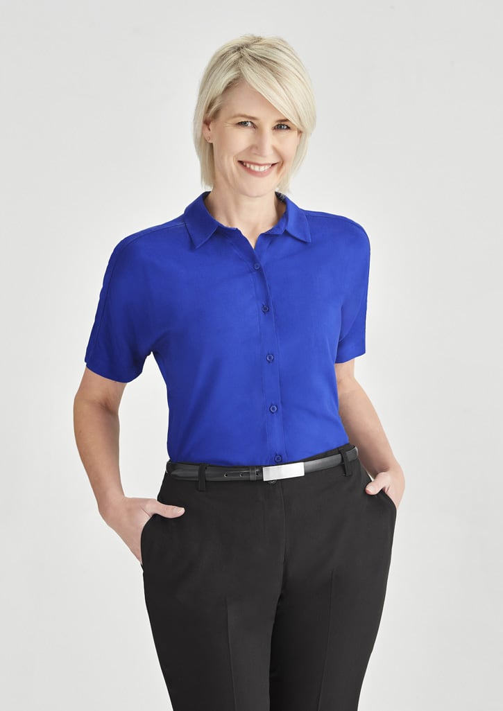 Womens Dahlia Short Sleeve Blouse - RB365L Image Cobalt